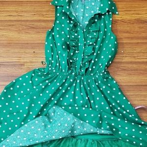 Kelly Green sleeveless skater dress. Bailey Blue